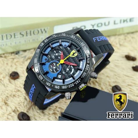 Jual Jam Tangan Ferrari Black Blue Edition Shopee Indonesia