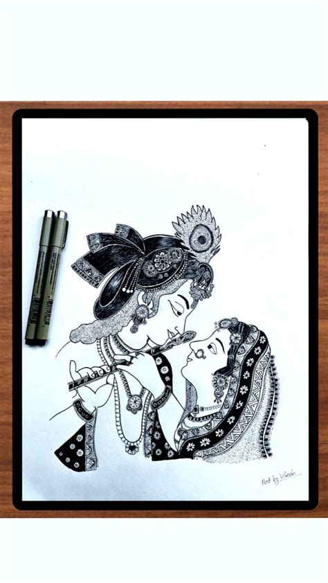 Radha Krishna mandala art | Mandala art, Art, Mandala