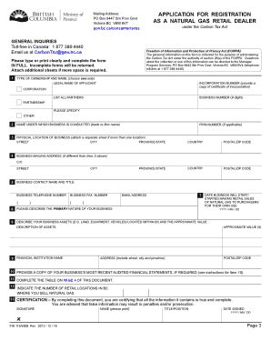 Fillable Online Sbr Gov Bc FIN 115 Application For Registration As A