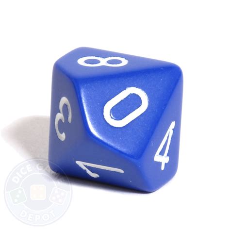 10-Sided Opaque Dice (d10) - Blue - Dice Game Depot