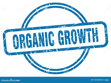 Organic Growth Stamp Organic Growth Round Grunge Sign Stock Vector