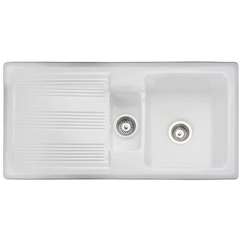 Rangemaster Portland 15 Bowl White Ceramic Kitchen Sink Cpl10102wh