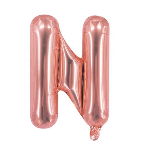 Ballon Mylar Lettre N Rose Gold 40cm Fiesta Republic