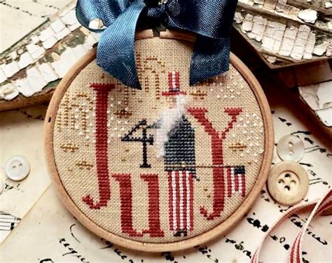 WITH THY Needle Holiday Hoopla 4th Of July Optional Hoop Wisper Floss