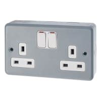 MK Metalclad Plus 13A 1 Gang Double Pole Switched Fused Spur Grey