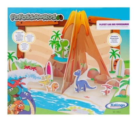 Ilha Dos Dinossauros Playset Ilha Dos Fofossauros Xalingo Frete Gr Tis