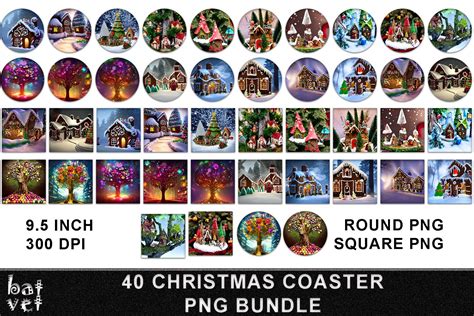 Christmas Square Coaster Png Bundle Graphic By Batvet Creative Fabrica