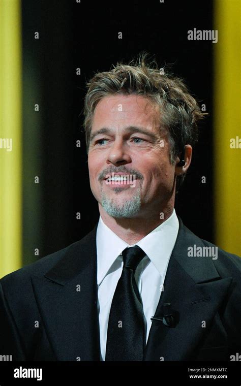 Paris France 24th Feb 2023 Brad Pitt Makes A Surprise Appearance To