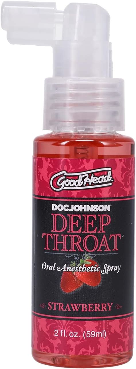 Doc Johnson Goodhead Deep Throat Spray Numbs Throat Relaxes Gag Reflex Sweet Strawberry