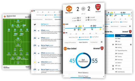 Soccer Match Center Widget Live Commentary Sports Data