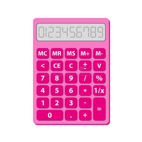 Cute Pink Calculator with Numbers and Mathematical Symbols - for Children in School Stock Vector ...