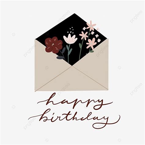 Happy Birthday Lettering Flower, Happy Birthday, Creative, Desktop PNG ...