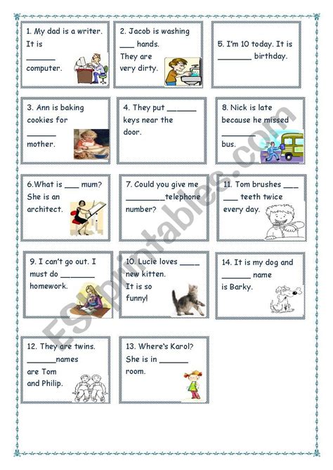 Possesive Pronouns Esl Worksheet By Ayshee