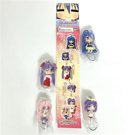 Lucky Star Figure Strap Konata Miyuki Kagami Tsukasa Gashapon Set