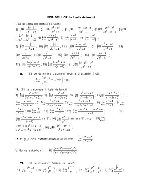 Xi Limite De Functii Pdf