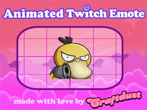 Twitch Discord Animated Emote Angry Psyduck Pokemon Gun Etsy