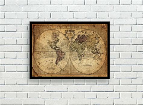 Quadro Decorativo Mapa M Ndi Vintage Moldura Rc Elo