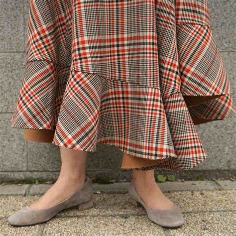 [clane]asymmetry Hem Check Skirt Maw Sapporo