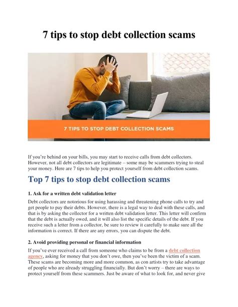 Ppt Tips To Stop Debt Collection Scams Powerpoint Presentation