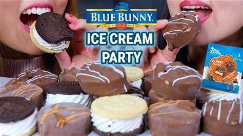 ASMR BLUE BUNNY ICE CREAM PARTY CHOCOLATE CARAMEL BROWNIE Kim Liz