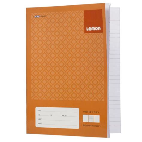 Buy Linc Lemon Single Line Interleaf Notebook 24 Cm X 18 Cm 120 Pages