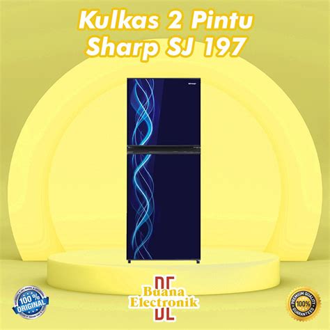 Jual Kulkas 2 Pintu Sharp Sj 197 ND VP VB Kirey 3 Tanpa Bunga Es New