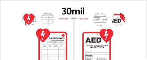 AED Automated External Defibrillator Inspection Record Tags 10 Pack