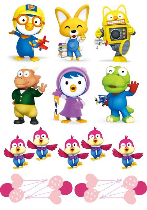 Pororo Printable Kartu Bayi Tema Ulang Tahun Anak Pola Boneka