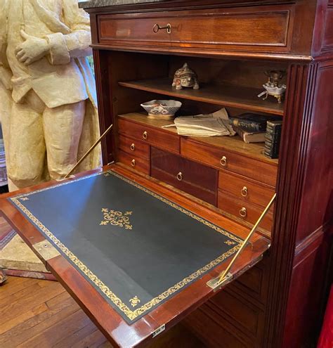 Proantic Secretaire Louis Xvi En Acajou