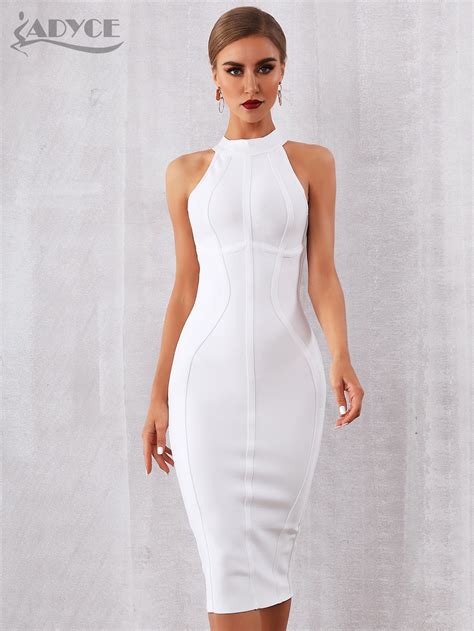 Adyce 2023 New Summer White Women Bodycon Bandage Dress Elegant Tank