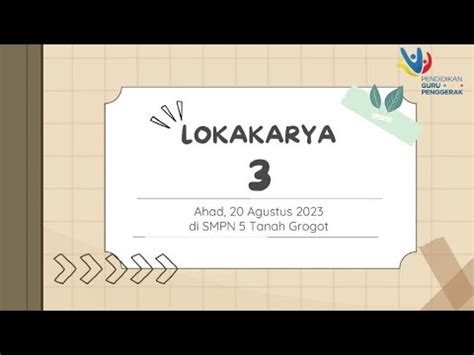 Lokakarya At Smp Negeri Tanah Grogot Youtube