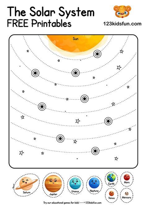 Solar System Worksheets for Kids | 123 Kids Fun Apps