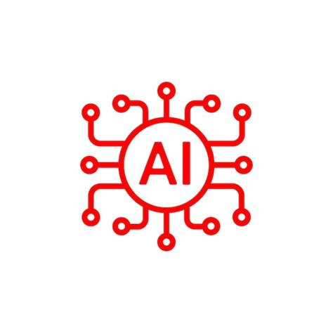 Rojo Inteligencia Artificial Chip De Procesador De Ia Icono De Arte De