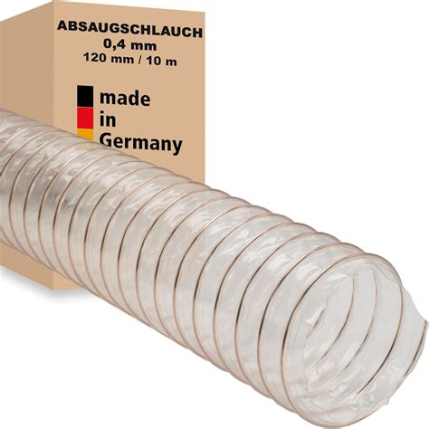 Absaugschlauch 0 4 mm 120 mm 10 m transparent für Absauganlage