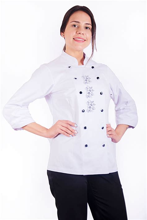 CHAQUETA CHEF 3 FLORES MUJER Morada Del Chef