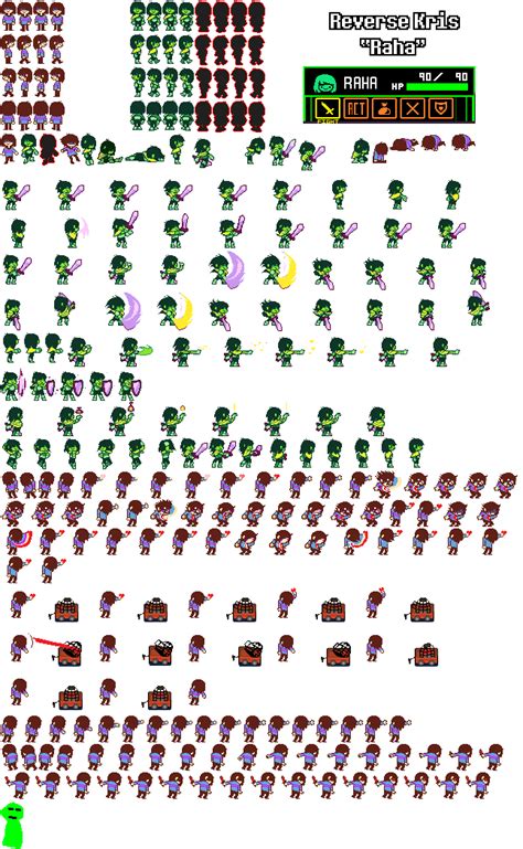 Deltarune Kris Sprite Sheet