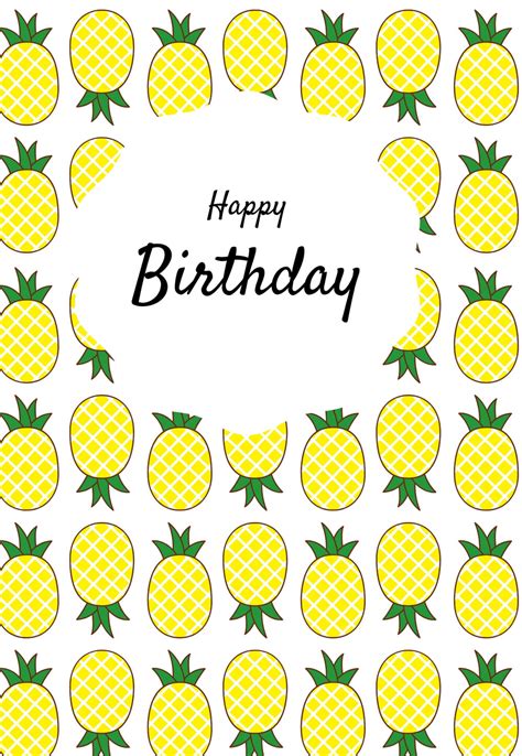 Pineapple Printable Birthday Cards — Printbirthday Cards