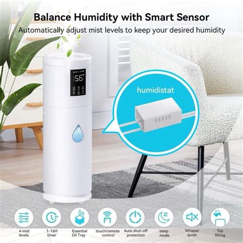 Honovos HQ 2H JS919 4 5G Ultrasonic Cool Mist Humidifier Large House