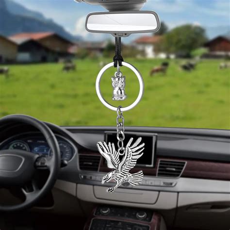 Pendentif De Voiture En Forme D Aigle Avec Hibou Ornement De Voiture