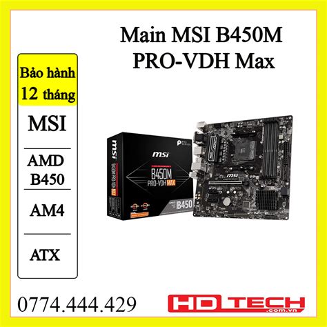 Main Msi B450m Pro Vdh Max Hdtech đà Nẵng