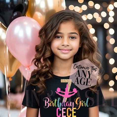 Cheerleader Birthday Shirt Black Ombré Etsy