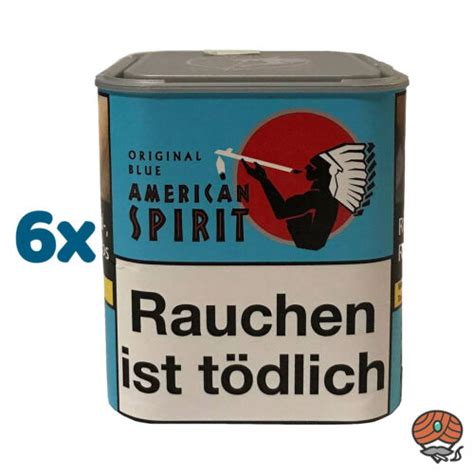 6 X American Spirit Original Blue Blau Tabak 80g Dose EBay