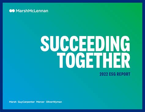 CSRWire Marsh McLennan Issues 2022 ESG Report Succeeding Together