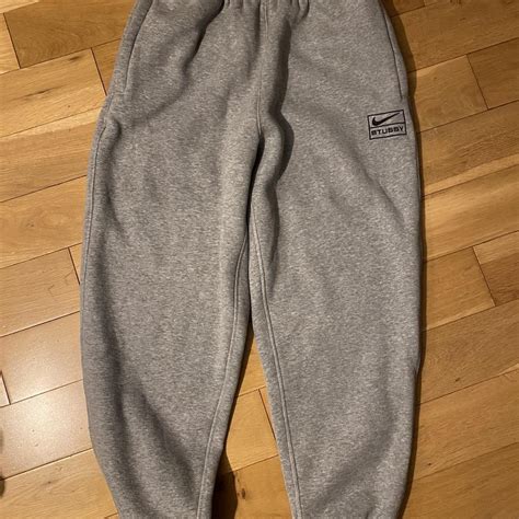 Stussy x Nike joggers grey Size large - fit baggy... - Depop