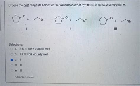 Solved Choose The Major Product For The Following Reaction