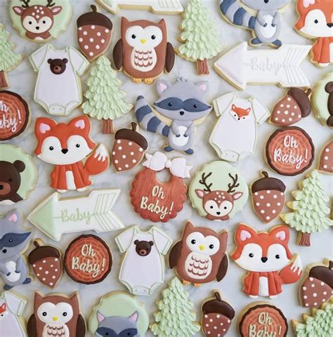 Woodland Baby Shower Cookies I Never Get Tired Of This Theme Decor