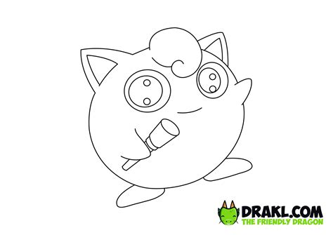 Jigglypuff Pokemon Coloring Page Drakl