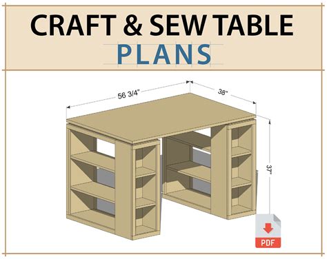 DIY Plans for Craft and Sewing Table Digital Woodworking PDF - Etsy