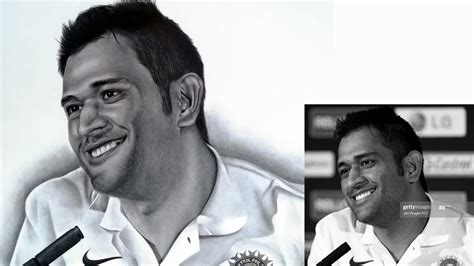 How To Draw Ms Dhoni Step By Step Sketch Tutorial Dhoni Youtube