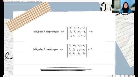 Kedudukan Dua Garis Lurus Di Ruang Tugas Project Geometri Analitik Youtube